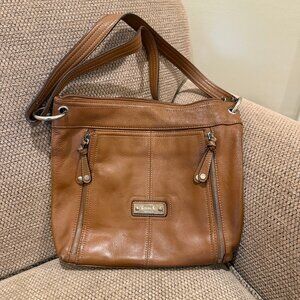 Tignanello Pebbled Leather Shoulder Bag -- Tan / Brown